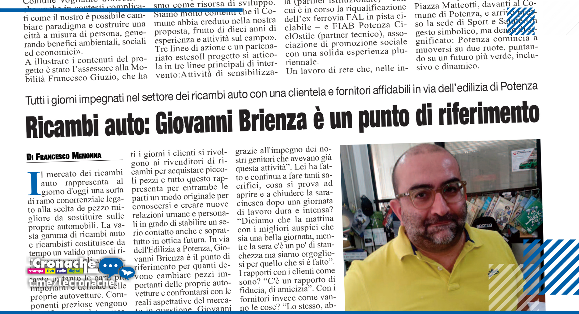 RICAMBI AUTO: GIOVANNI BRIENZA È UN PUNTO DI RIFERIMENTO