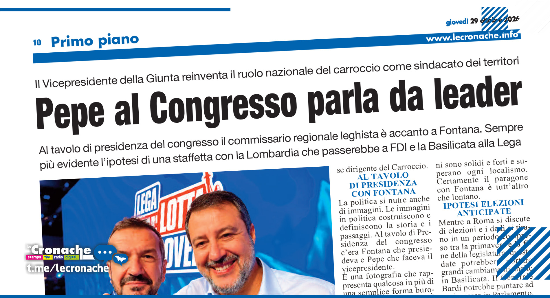PEPE AL CONGRESSO PARLA DA LEADER