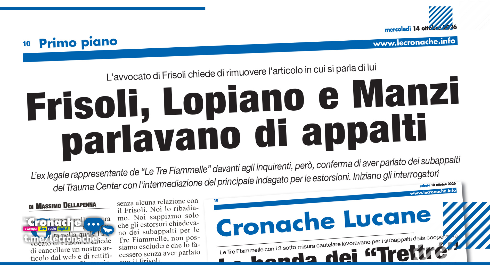 FRISOLI, LOPIANO E MANZI PARLAVANO DI APPALTI