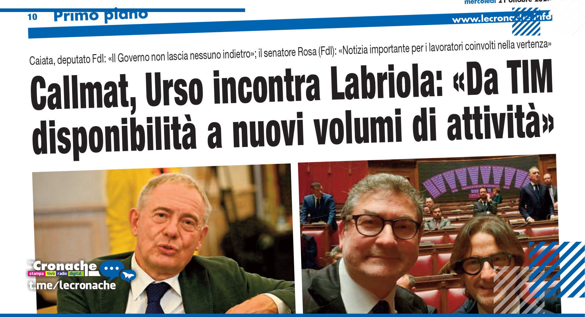 «TIM DISPONIBILE A NUOVI VOLUMI DI ATTIVITÀ»