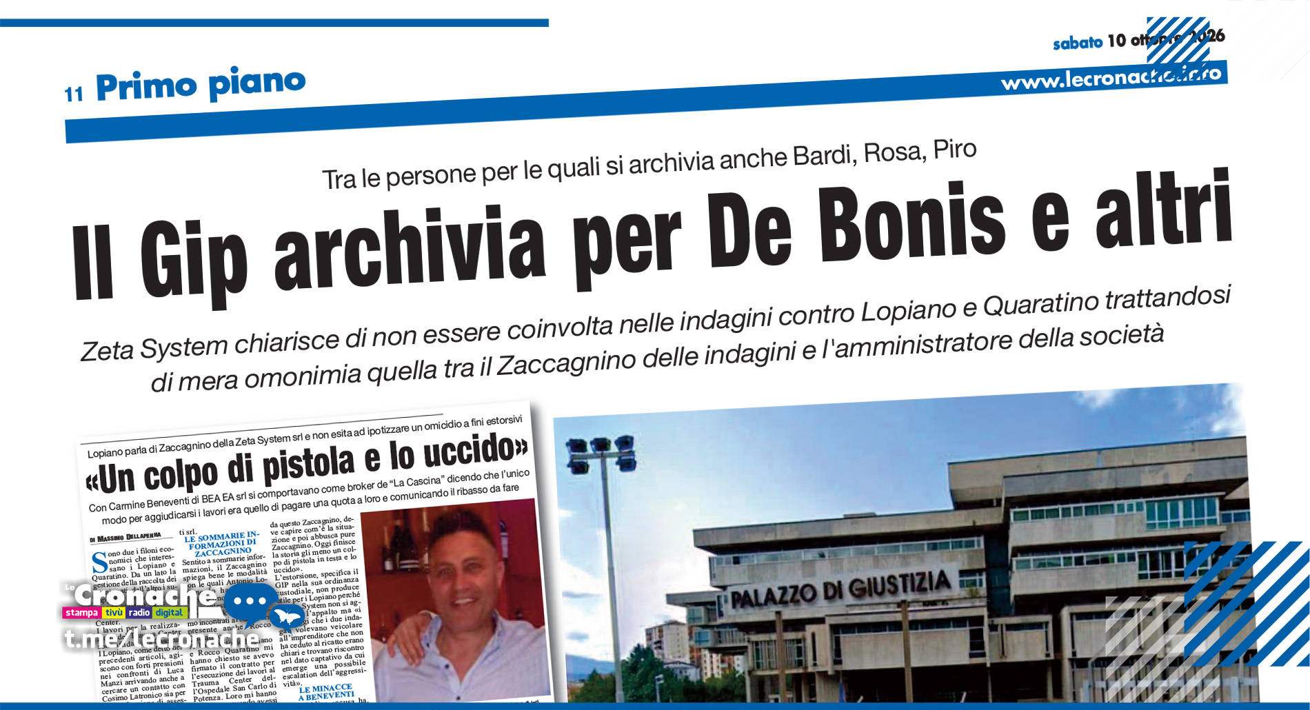 PER DE BONIS E ALTRI ARRIVA L’ARCHIVIAZIONE