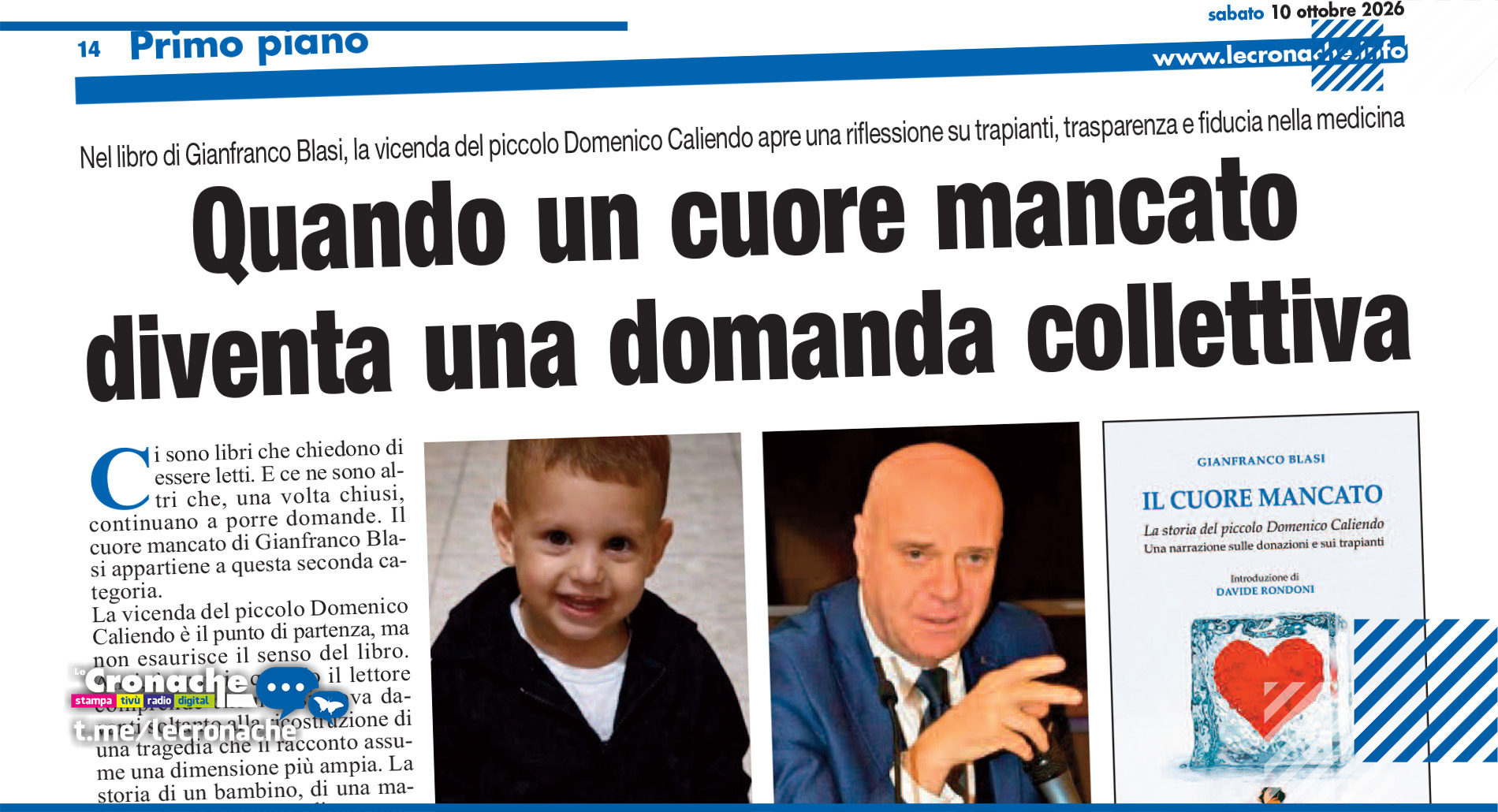 İL LİBRO Dİ GİANFRANCO BLASİ SULLA VİCENDA Dİ DOMENİCO CALİENDO