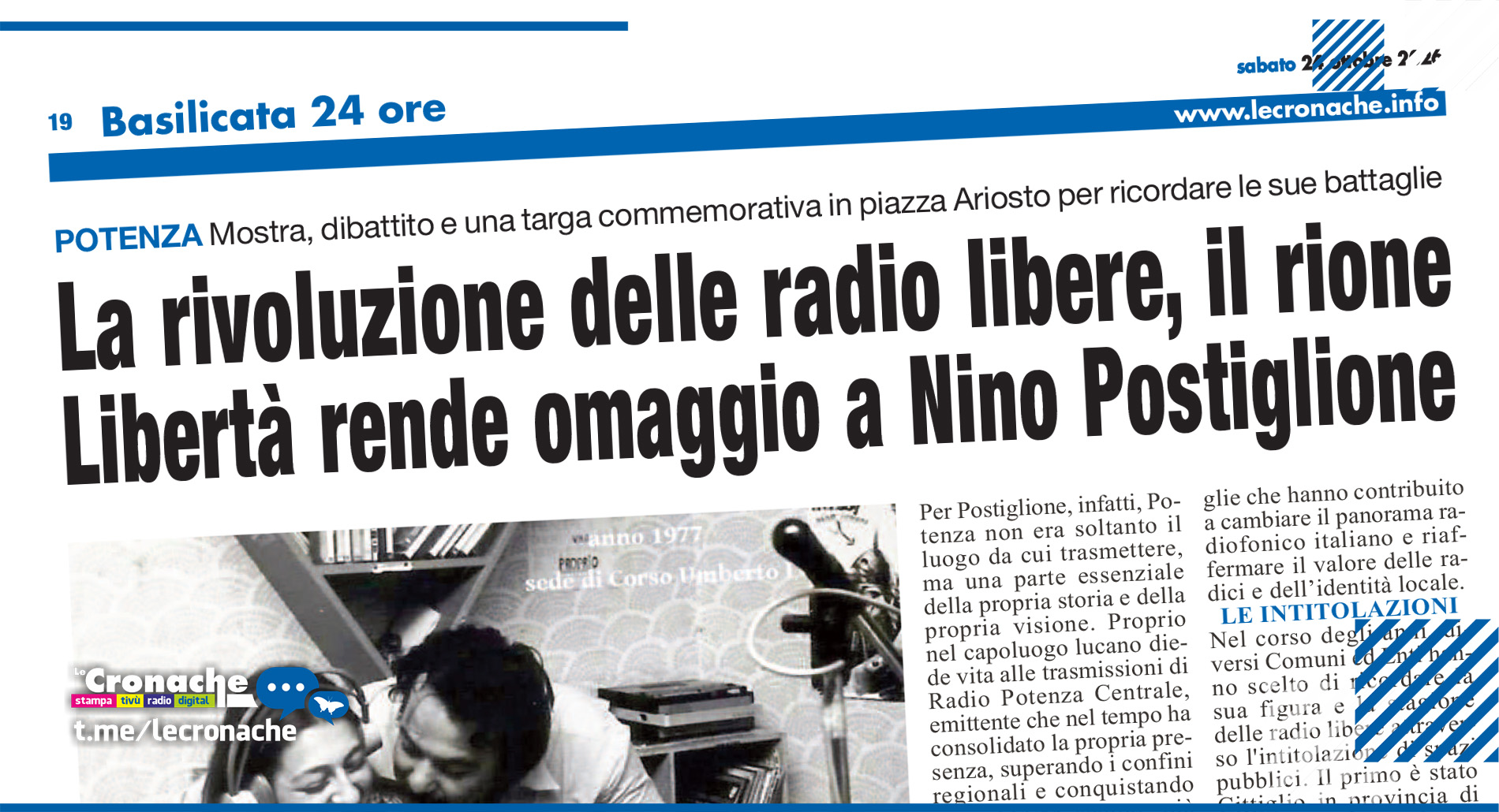 È IL GIORNO DI NINO POSTIGLIONE