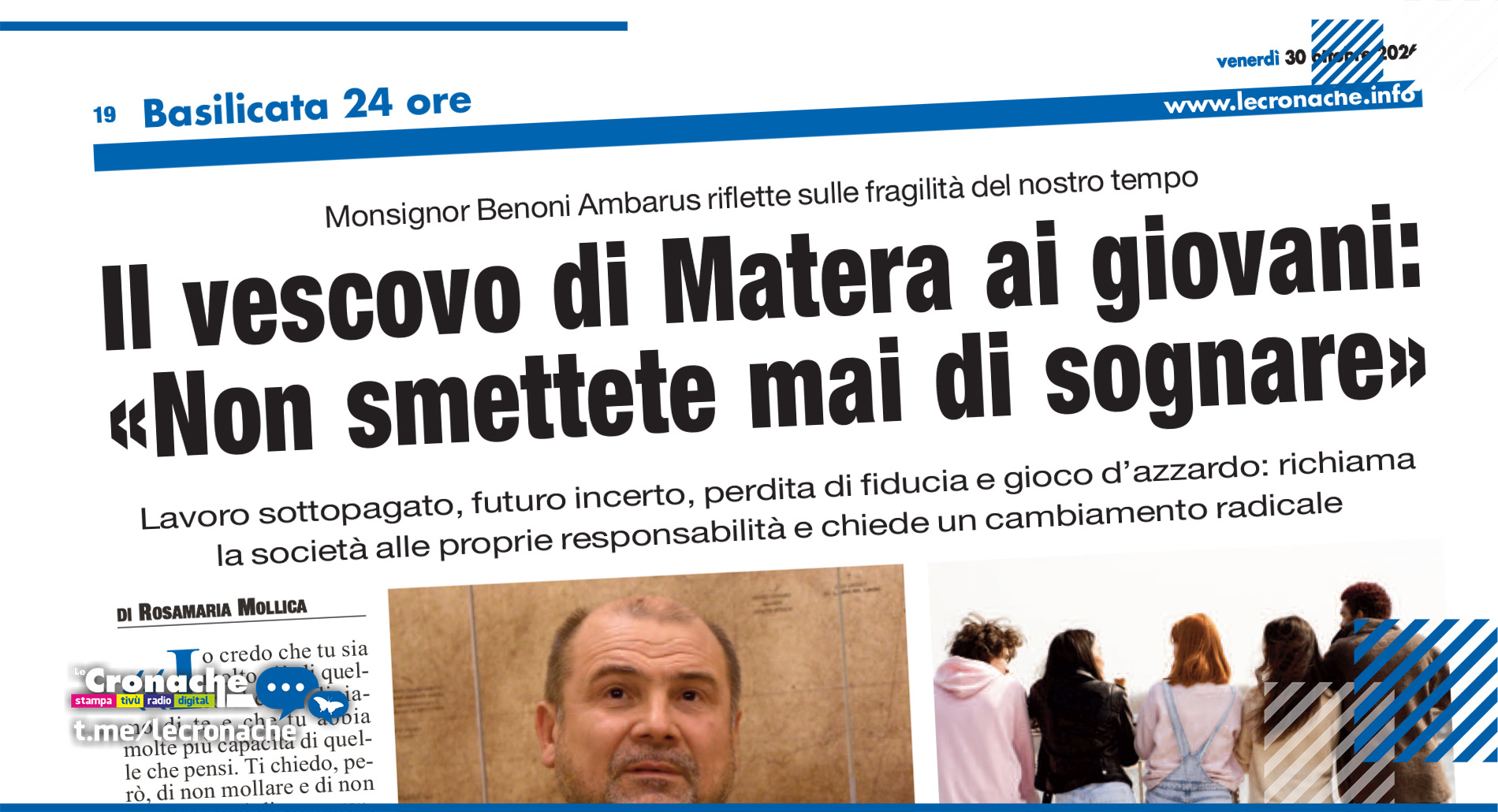 «NON SMETTETE DI SOGNARE»