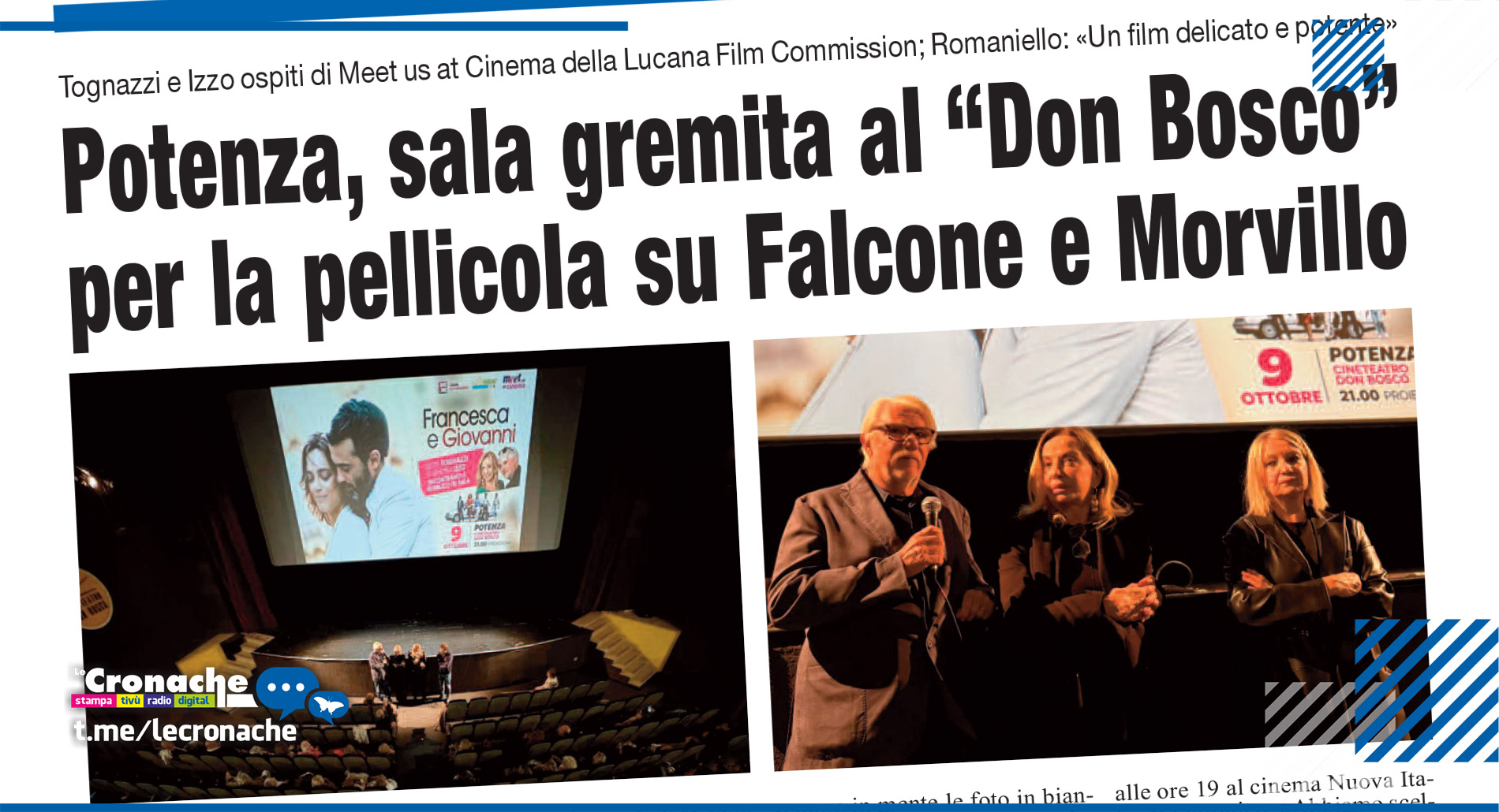 POTENZA, SALA GREMITA AL “DON BOSCO” PER LA PELLICOLA SU FALCONE E MORVILLO