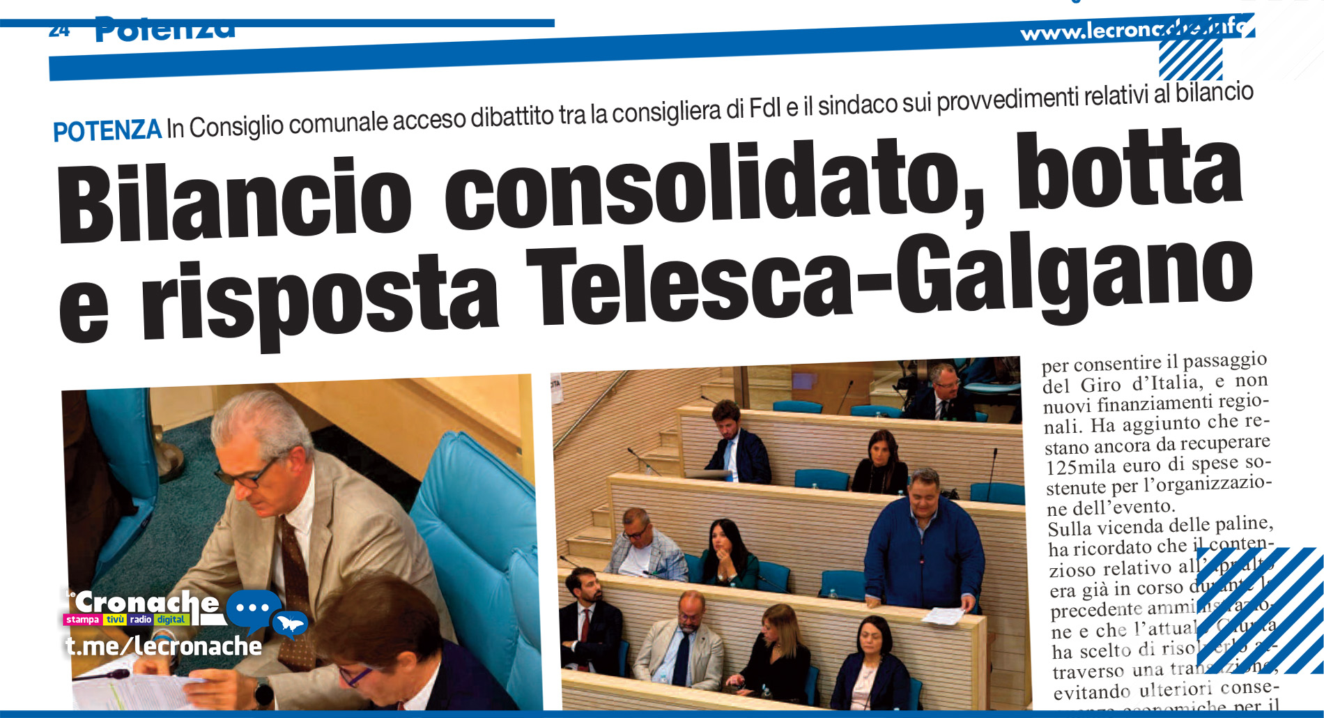 BILANCIO CONSOLIDATO, BOTTA E RISPOSTA TELESCA-GALGANO