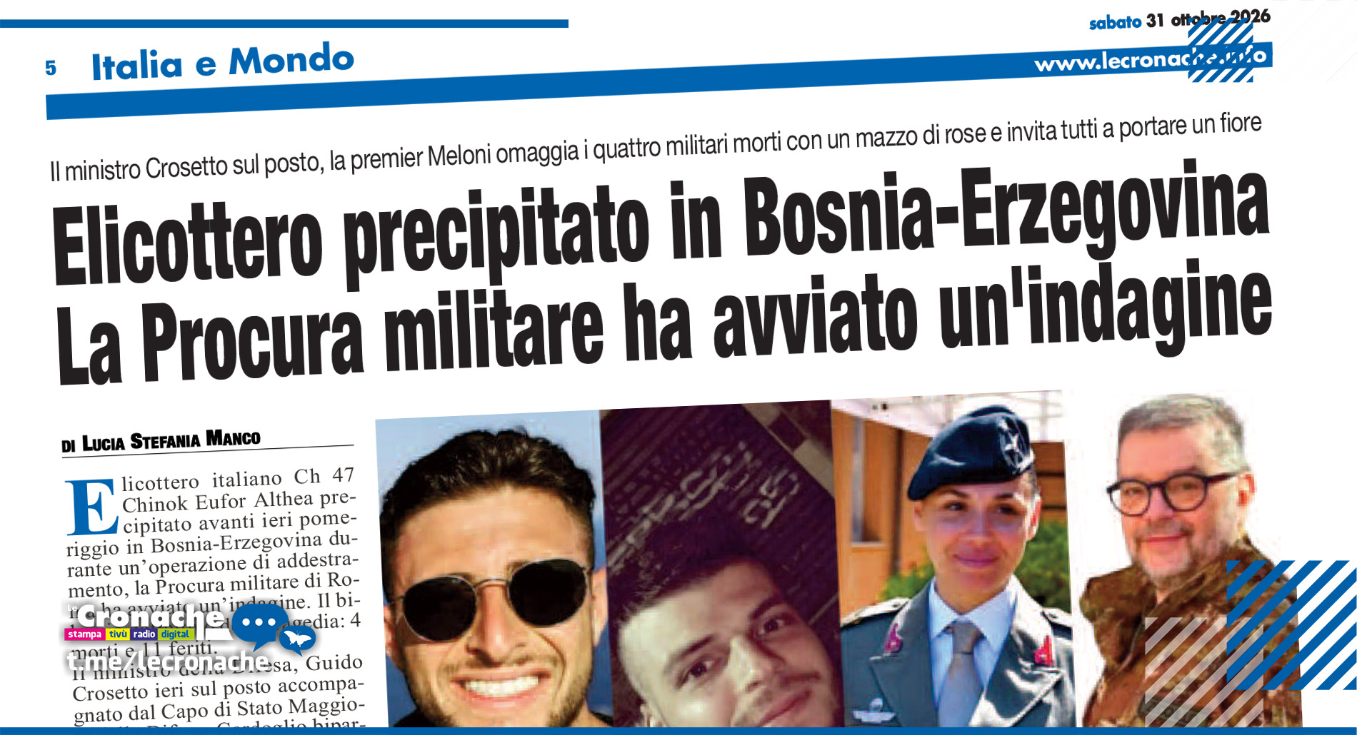 ELICOTTERO PRECIPITATO
