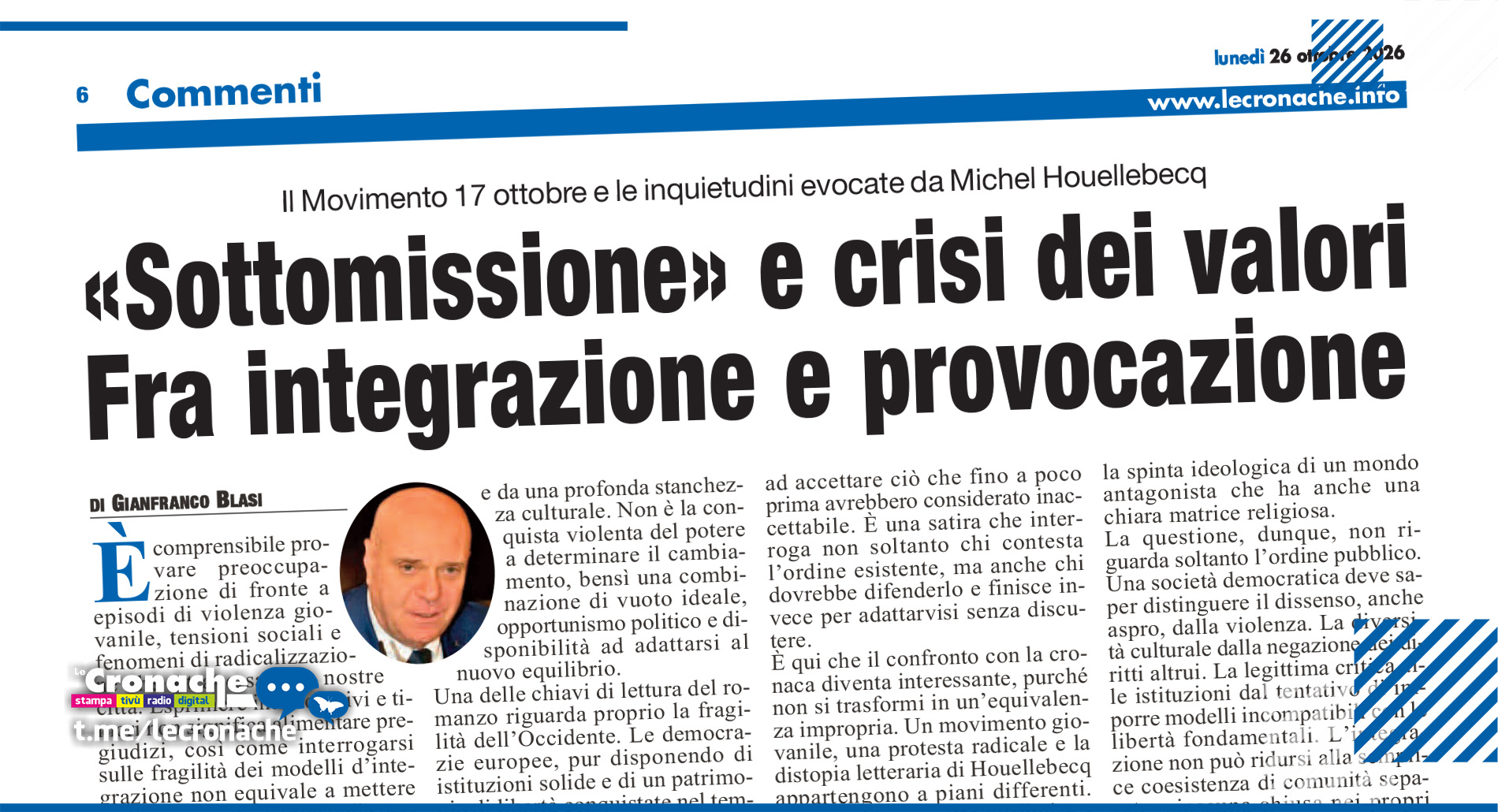 «SOTTOMISSIONE» E CRISI DEI VALORI FRA INTEGRAZIONE E PROVOCAZIONE