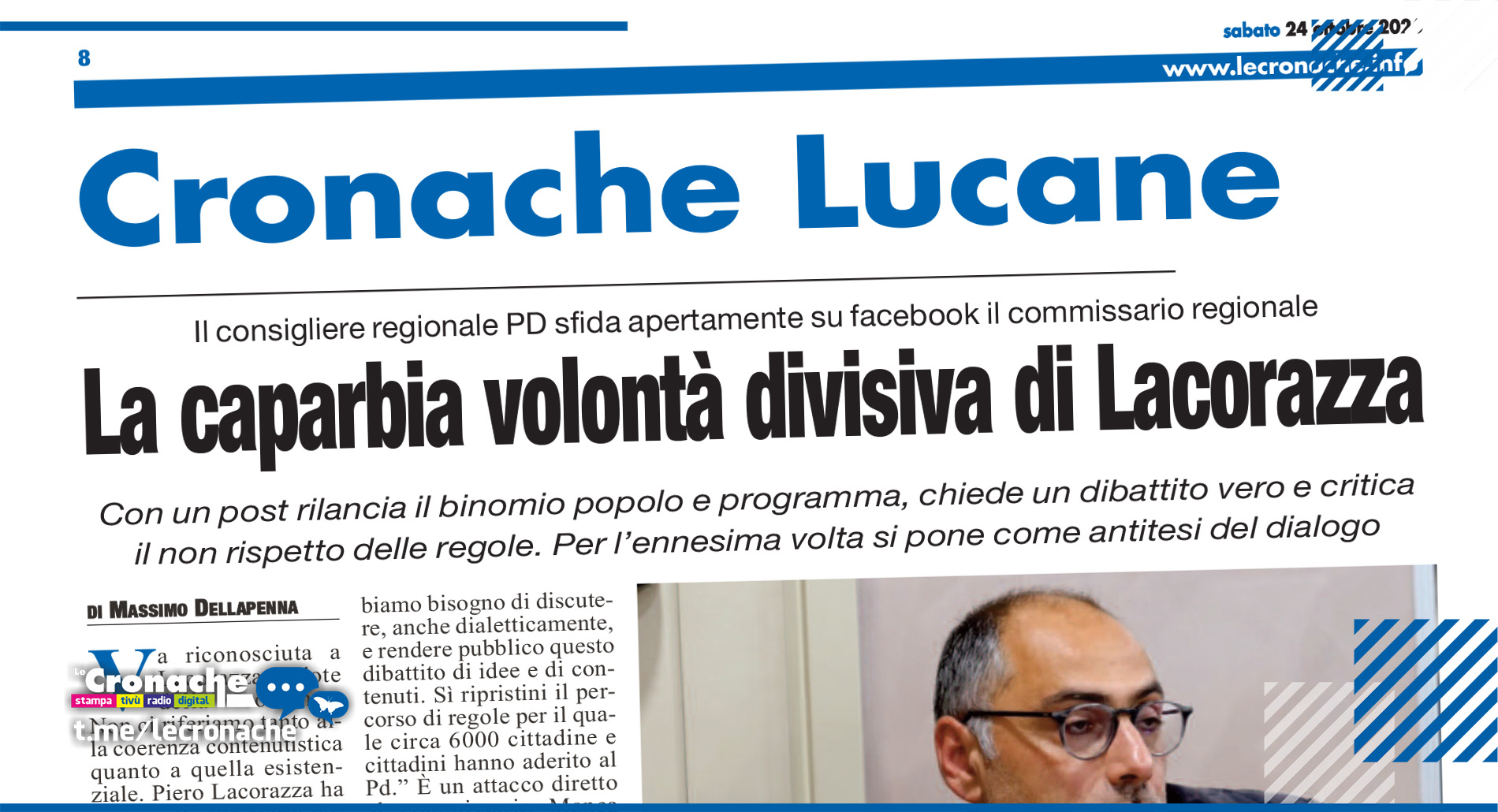 LA CAPARBIA VOLONTÁ DIVISIVA DI LACORAZZA