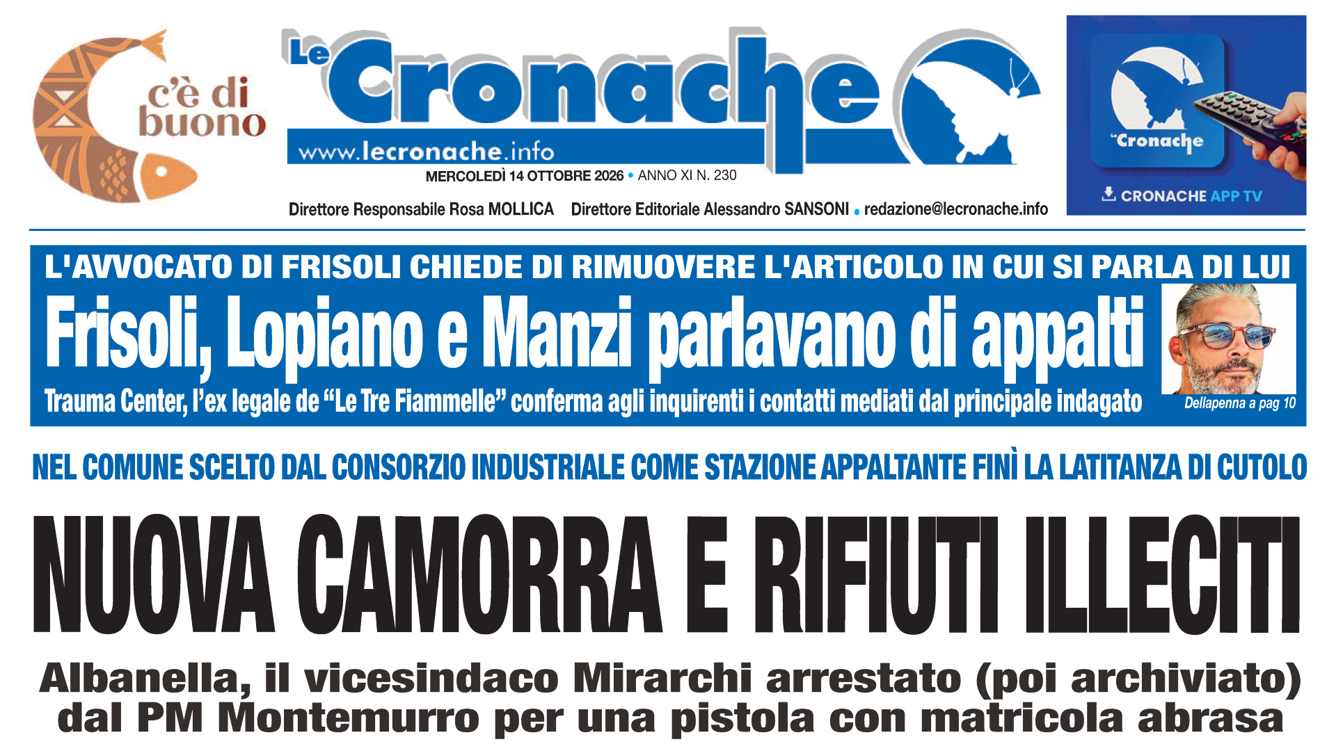 LA RASSEGNA STAMPA DEL 14 OTTOBRE 2026